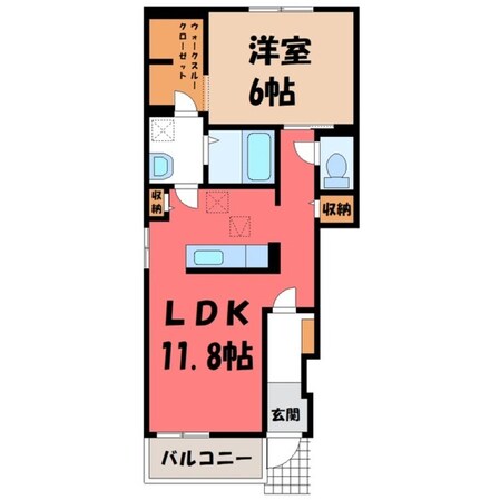 古河駅 バス12分  東女沼下車：停歩7分 1階の物件間取画像